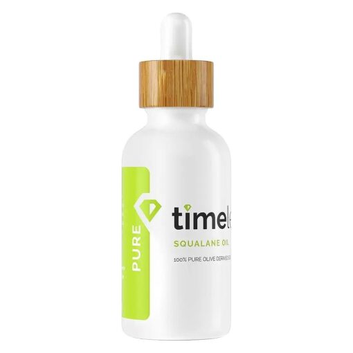 Timeless Skin Care Squalane Oil 100 % Pure - 2 Fl Oz - Lightweight, Plant-Based Dry Oil - Improves Skin Elasticity & Radiance - Regulates Oil Production - All Skin Types, Including Acne-Prone Skin