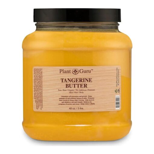 Tangerine Body Butter 3 lb, 100 % Pure Raw Fresh Natural Cold Pressed, Skin Body and Hair Moisturizer, DIY Creams, Balms, Lotions, Soaps .