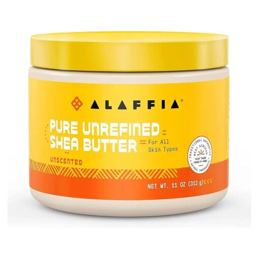 Alaffia Pure Unrefined Shea Butter, for All Skin Types, Unscented, 11 Ounce