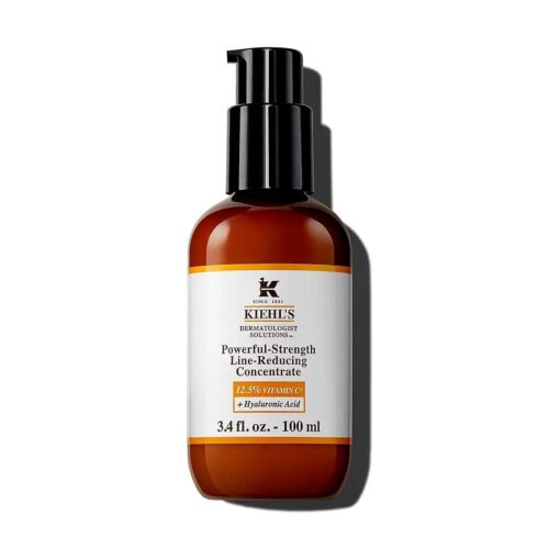 Kiehl 's Powerful-Strength 12.5 % Vitamin C Serum, Line-Reducing Concentrate for Face, Boosts Radiance & Firmness, Smooths & Plumps Skin, with Hyaluronic Acid, Dermatologist-Tested, Paraben-free