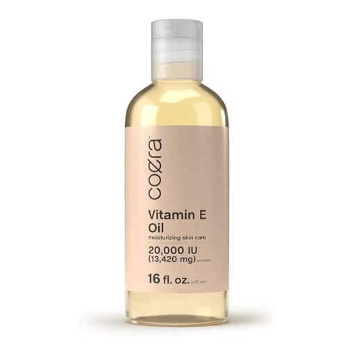 Vitamin E Oil | 20,000 IU | 16 fl oz | Moisturizing & Hydrating for Skin, Face, Hands and Body | Free of Parabens, SLS, & Fragrances