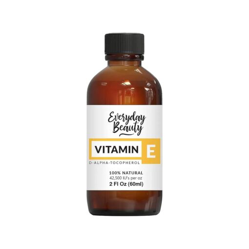 Pure Vitamin E Oil for Scars - D-Alpha Tocopherol 100 % Pure & All Natural 2oz 42,500 IU per oz - Thick, Amber Color, Nutty Aroma - From Wheat Germ -Face Body Hair -DIY Cosmetics & After Surgery Scars