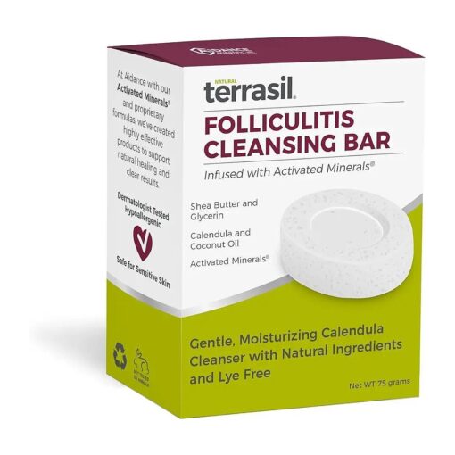 terrasil Folliculitis Soap - Soothing Folliculitis Treatment & Care of Ingrown Hair, All-Natural Anti-Itch Calendula Soap, Dermatologist Tested & Hypoallergenic Approved, Cleansing Bar ( 75gm )