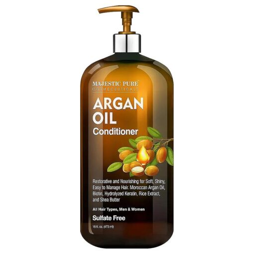 MAJESTIC PURE Argan Oil Conditioner for Hair - for All Hair Types, Women and Men, Sulfates Free, Parabens Free - Ideal for Daily Use - 16 Fl Oz