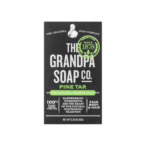 Pine Tar Bar Soap by The Grandpa Soap Company | The Original Wonder Soap | 3-in-1 Cleanser, Deodorizer & Moisturizer | 4.25 Oz .