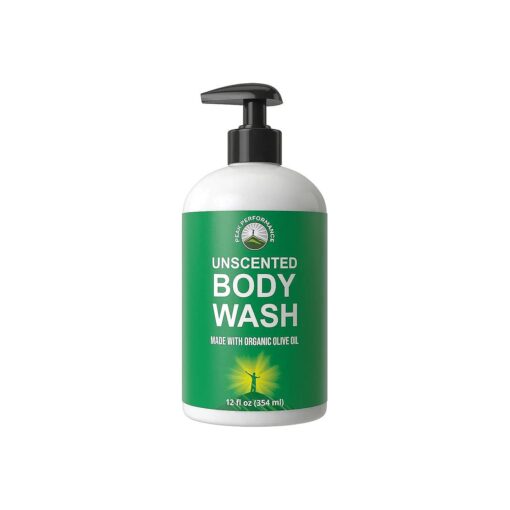 Body Wash Made With Organic Aloe Vera, Organic Olive Oil, Organic Jojoba Oil, Organic Coconut Oil, and Organic Shea Butter, Unscented And Great For Sensitive Skin, Natural Vegan Body Wash No Toxins