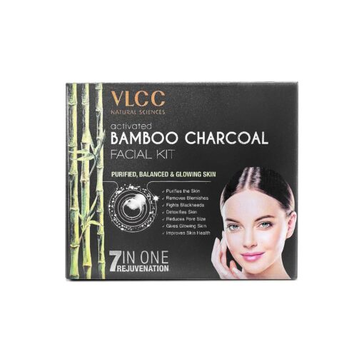 VLCC Activated Bamboo Charcoal Facial Kit For Purified- Balanced & Glowing Skin ( 60gm )