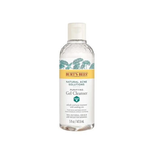 Burt 's Bees Natural Acne Solutions Purifying Gel Cleanser, Salicylic Acid Acne Treatment with Soothing Cica, 98 % Natural Origin, 5 Fluid Ounces ( Package May Vary )