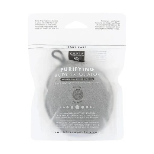 Earth Therapeutics Purifying Body Exfoliator Sponge - Black with Charcoal