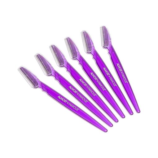 Almost Famous Face Exfoliator Beauty Razors For Face Hair Removal for Women, Purple ( Pack of 6 )