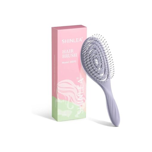 Detangle Hair Brush | Detangling Wet & Dry Spiral Hairbrush for Women, Men, Kids | Vented Detangler for Blow Drying | Glide Through Tangles For All Hair Types | Gifts ( Purple )