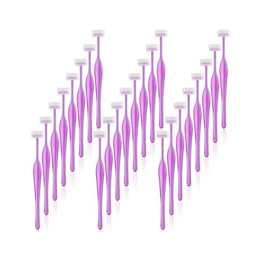 ANCIRS 24 Pack Eyebrow Trimmer Razors for Women Makeup, Facial T Shape Shaver Tool for Eye Brow, Stainless Steel Eyebrow Trimming Kit for Girls- Purple