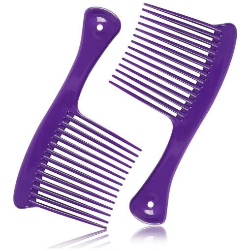 2 Pack Wide Tooth Comb, Hair Detangler Salon Shampoo Comb for Thick Hair Long Hair and Curly Hair, Detangling Tools for 4c Hair, Jumbo Rake Comb ( Purple )