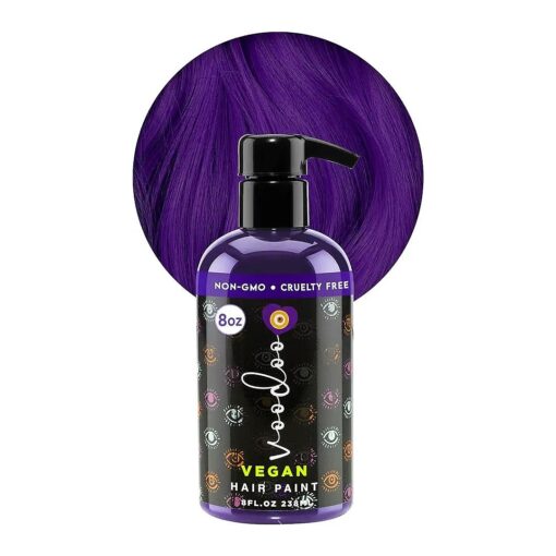 VOODOO Purple Hair Paint ( Aura ) 8 Oz | Vegan & Cruelty-Free Purple Hair Dye | Ammonia, Sulfate & Paraben-Free | Vivid & Bright Intermixable Temporary Hair Color | DIY Hair Paint ( 8 Oz )