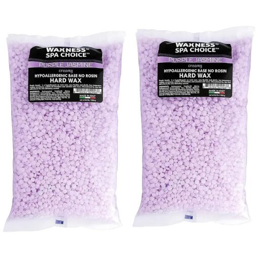 Waxness Spa Choice Purple Jasmine Demi Creamy No Rosin Hard Wax Beads 2.2 lb / 1 kg Pack of 2