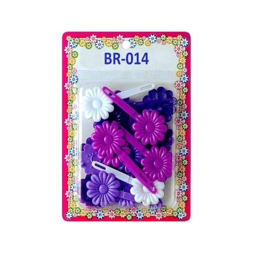 Tara Girls Super Cute Self Hinge Plastic Mulit Design Hair Barrettes Selection, 18 pc Sunflower shape ( Purple mix ), Flower size 1.25 inch * 1.25 inch