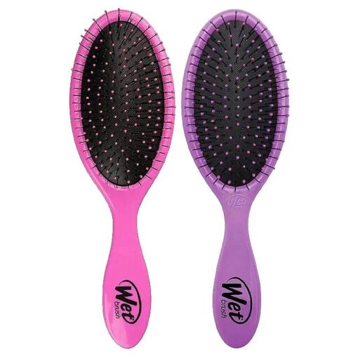 Wet Brush Original Detangler Hair Brush - Pink And Purple - Exclusive Ultra-soft IntelliFlex Bristles - Glide Through Tangles With Ease For All Hair Types - For Women, Men, Wet And Dry Hair 2 Count