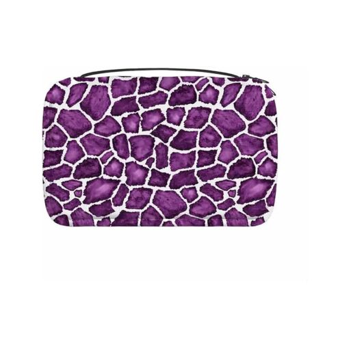 Purple Print Travel Makeup Bag Wild Animal Skin Texture Hanging Toiletry Bag Packing Organizer for Bathroom Women Girls Men Boys