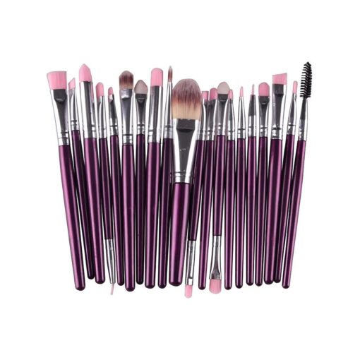 MELADY ( r ) Pro 20pcs Multi-function Cosmetic Powder Foundation Eyeshadow Eyeliner Lip Makeup Brushes Sets ( Purple-Silver )