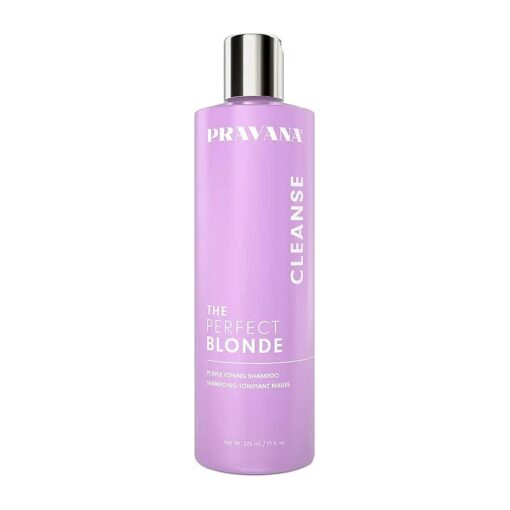 Pravana The Perfect Blonde Purple Toning Shampoo | Neutralizes Brassy, Yellow Tones | For Color-Treated Hair | Adds Strength, Shine, Elasticity | Sulfate Free