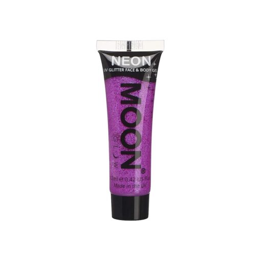 Moon Glow - Neon UV Glitter Face & Body Gel - 0.42oz Purple - Glitter Face Paint