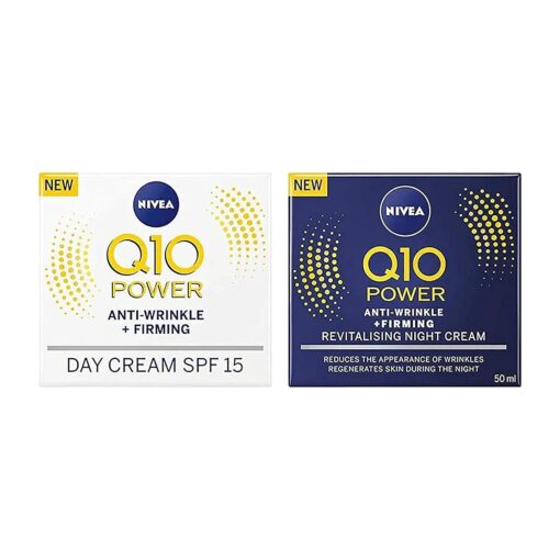 Nivea Q10 SPF 15 Anti-Wrinkle Face Day Cream Plus Face Night Cream, 50 ml