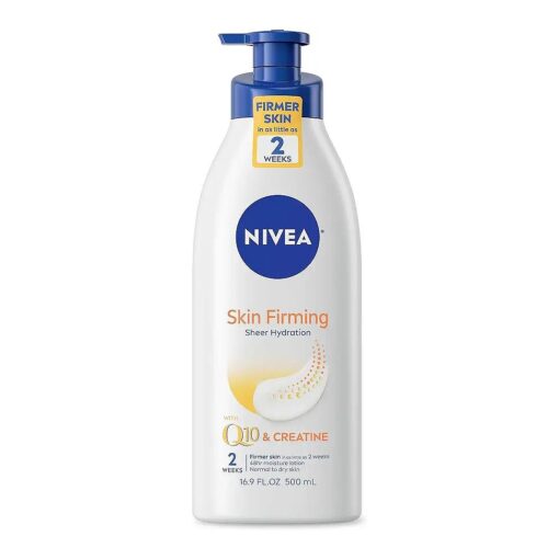 NIVEA Skin Firming Hydrating Body Lotion - With Q10 For Normal Skin - 16.9 fl, oz, Pump Bottle