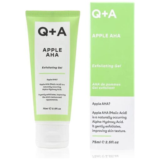 Q+A Apple AHA Exfoliating Gel, naturally occurring Malic and Lactic Acid alongside Apple Fruit Extracts and Glycolic Acid for smoother, brighter skin ( 2.5 Fl.Oz )