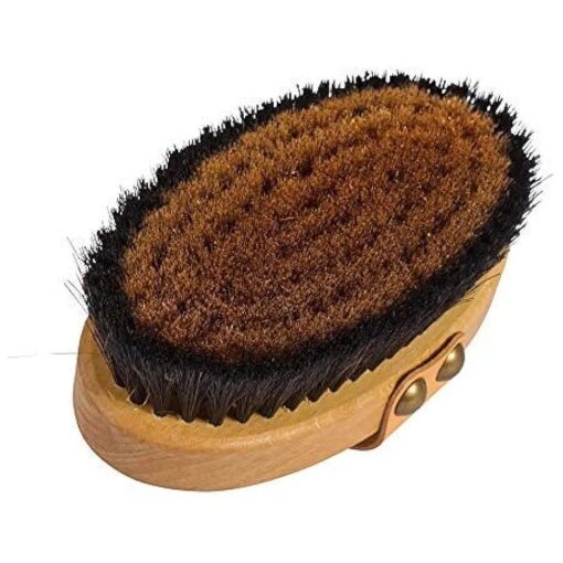 The Original Made in Germany : Large Energy/Ionic Dry Body and Massage Brush with fine Bronze Bristles, Creates rejuvenating, Energizing Oxygen on Your Skin, Body Brush, Exfoliating with Leather Strip