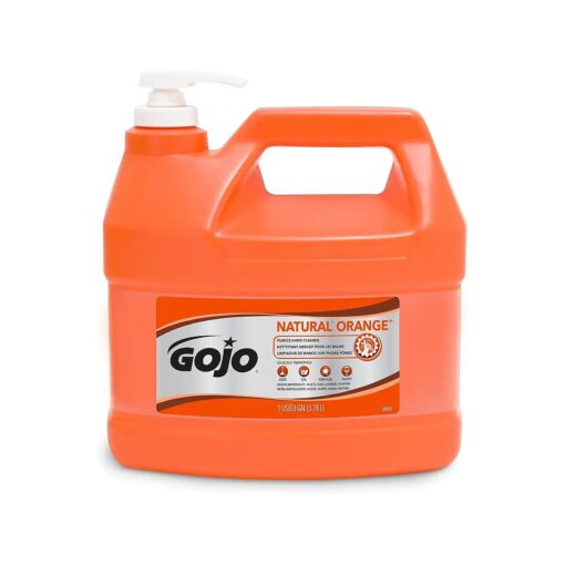 GOJO NATURAL ORANGE Pumice Hand Cleaner, 1 Gallon Quick Acting Lotion Hand Cleaner with Pumice Pump Bottle ( Pack of 1 ) - 0955-02