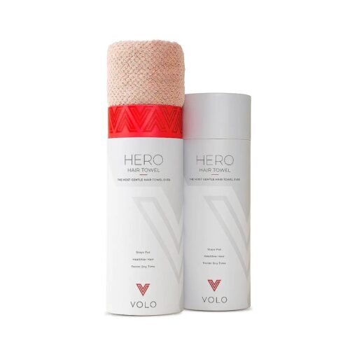 VOLO Hero Cloud Pink Hair Towel - Ultra Soft, Quick Drying, Anti Frizz & Breakage, 30 % More Fabric, Snug Strap