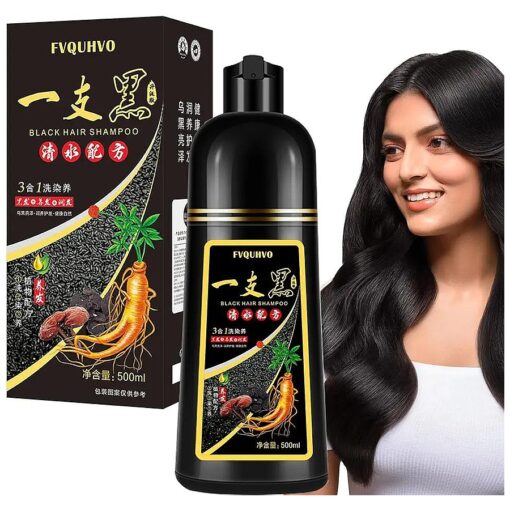 Black Hair Dye Shampoo Hair Color Shampoo for Gray Hair, Instant Black Hair Shampoo 3 in 1, Black Hair Dye 16.90 Fl Oz for Women Men, Long Lasting Shampoo Hair Dye & Black Shampoo