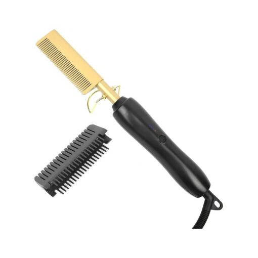 YVONNE Hot Comb Electric Hair Straightener Multifunctional Copper Brush for Wet and Dry Hair Heated Comb for Men Long Beard