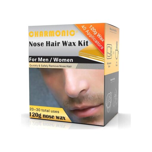 120g Wax Nose Wax Kit, Nose Hair Wax, Nose Wax with 40 Applicators, Quick & Painless Nose Hair Waxing Kit for Men and Women, Nose Hair Remover Wax Kits Used at Least 20 Times Usage