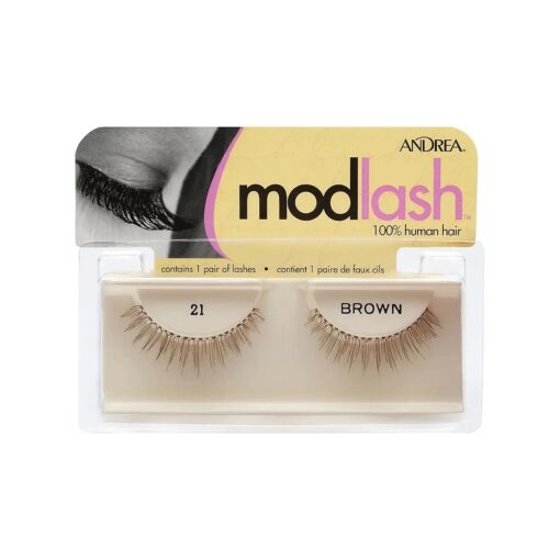 Andrea Mod Strip Lash Pair Style 21 Brown ( Pack of 4 )