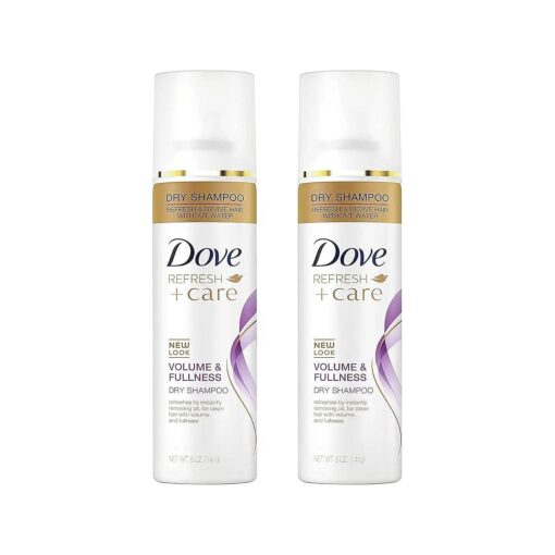 Dove Refresh + Care Dry Shampoo for Volume & Fullness, Lightweight Formula Refreshes and Instantly Cleans Hair without Water or Wet Shampoo and Absorbs Oil, Restores Volume, 5 oz ea, Pack of 2