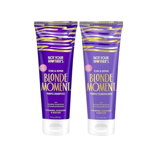 Not Your Mother 's Blonde Moment Purple Shampoo and Conditioner ( 2-Pack ) - 8 fl oz - Ideal for Blonde, Highlighted Brunette, Silver Hair - Helps with Bonding, Anti-Brass Toning, Repair, and Hydration