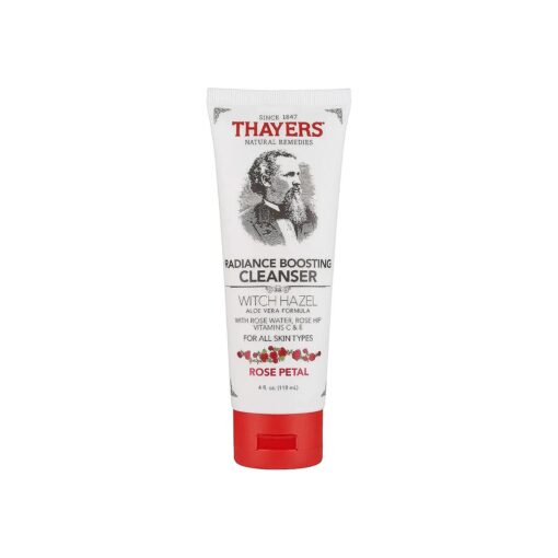 THAYERS Rose Petal Radiance Boosting Cleanser with Vitamin C and Vitamin E, 4 Ounces