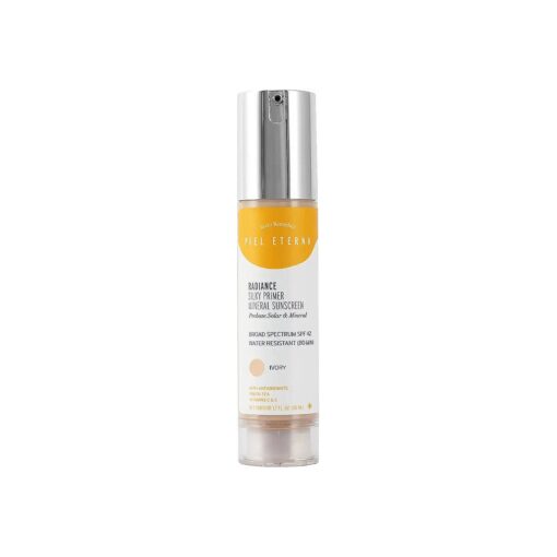 Piel Eterna, RADIANCE Silky Primer Mineral Sunscreen with SPF 42 ( 1.7 Fl Oz ), Tinted Broad Spectrum Protection with Antioxidants and Vitamin C, Ivory Tone