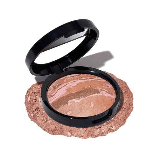 LAURA GELLER NEW YORK Baked Blush-n-Bronze Marbleized 2-in-1 Sculpting Bronzer Blush - Ginger Bronze - Contour Face with a Radiant Flush