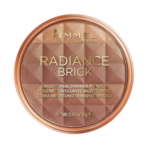 Rimmel London Radiance Brick - 001 Light - Bronzer, Radiant Finish, Ultra-Fine, Adds Dimension, 0.42oz