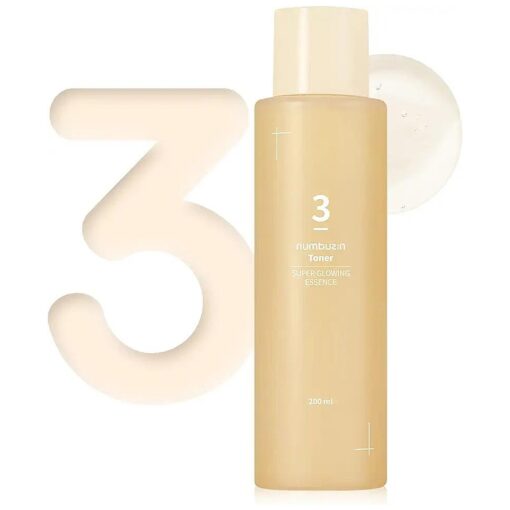 numbuzin No.3 Super Glowing Essence Toner | Fermented Ingredients, Niacinamide, Galactomyces, glowy Skin Radiance | Korean Skin Care for Face ( 6.76 Fl Oz )