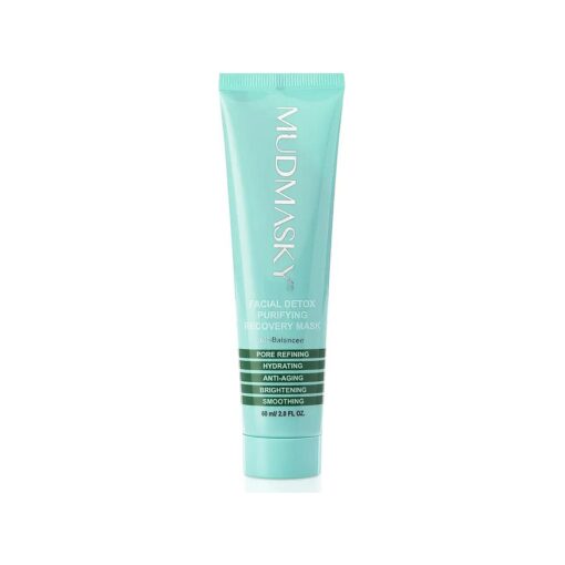 MUDMASKY ( r ) Facial Detox Purifying Recovery Mud Mask 60ml / 2.0 FL, OZ, - FULL SIZE - Reduces pores in under 12 minutes ! Reduces Acne and pimples within 20 days, OVER 200,000+ reviews on IPSY !