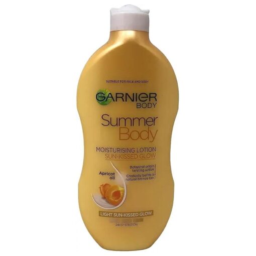 Garnier Summer Body Gradual Tan Moisturiser Light, For A Radiant Sun Kissed Glow, Suitable For Face & Body, 24 Hour Hydration & A Natural Even Tan, Fast Absorption, Vegan Formula, 400ml