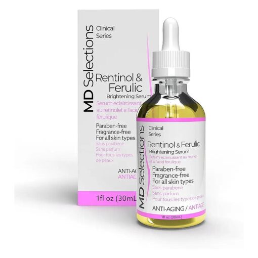 Retinol & Ferulic Serum for Face, 1 oz | Anti Aging & Anti Wrinkle | Pore Minimizer | Skin Firming & Toning | Boosts Collagen