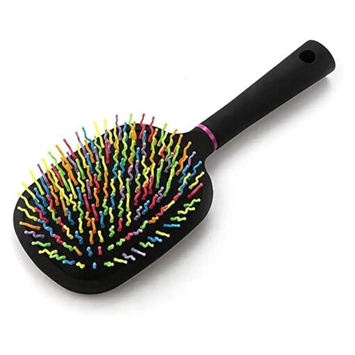 EudoUS 1000RB Rainbow Paddle Mane and Tail Brush Detangler Plastic Forky Comb for Horses