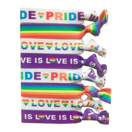 8 Piece Gay Pride Rainbow Hair Tie Accessories - Gay Pride Parade Festival Celebration Accessories - Pride Equality - Gay LGBTQ Bisexual Pride Party Supplies