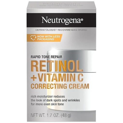 Neutrogena Rapid Tone Repair Retinol + Vitamin C Correcting Cream, 1.7 oz, Reduces Dark Spots, Fine Lines & Wrinkles