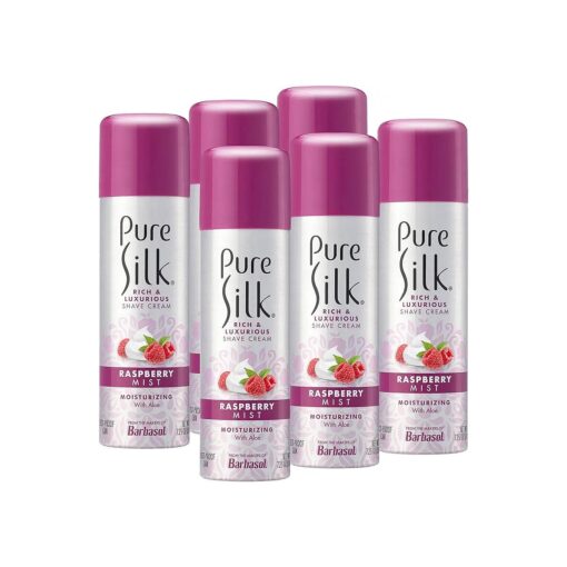 Pure Silk Raspberry Mist Spa Therapy Shave Cream for Women, 7.25 Oz, Pack of 6