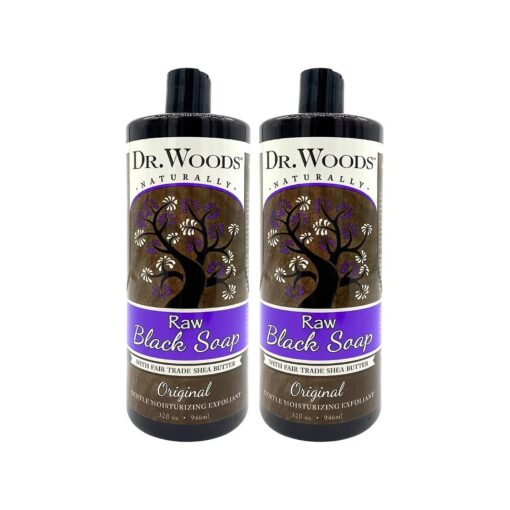 Dr. Woods Raw African Black Liquid Soap with Organic Shea Butter, 32 Ounce ( Pack of 2 )